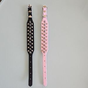 NWT Spiked Faux Leather Dog Collars